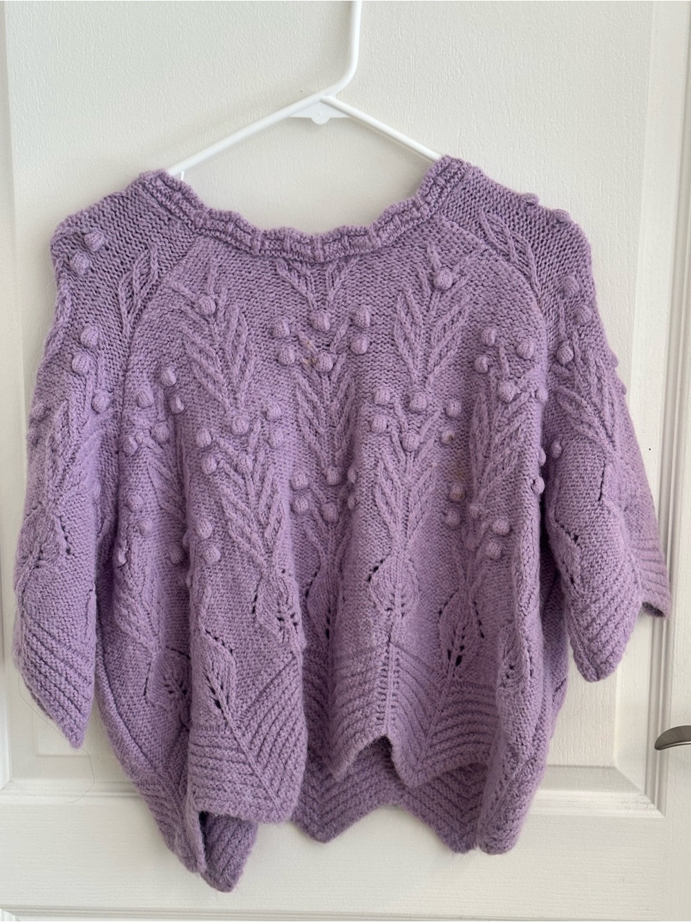 Zara Lavender Knit Pom-Pom Sweater - Women's Cozy Pullover